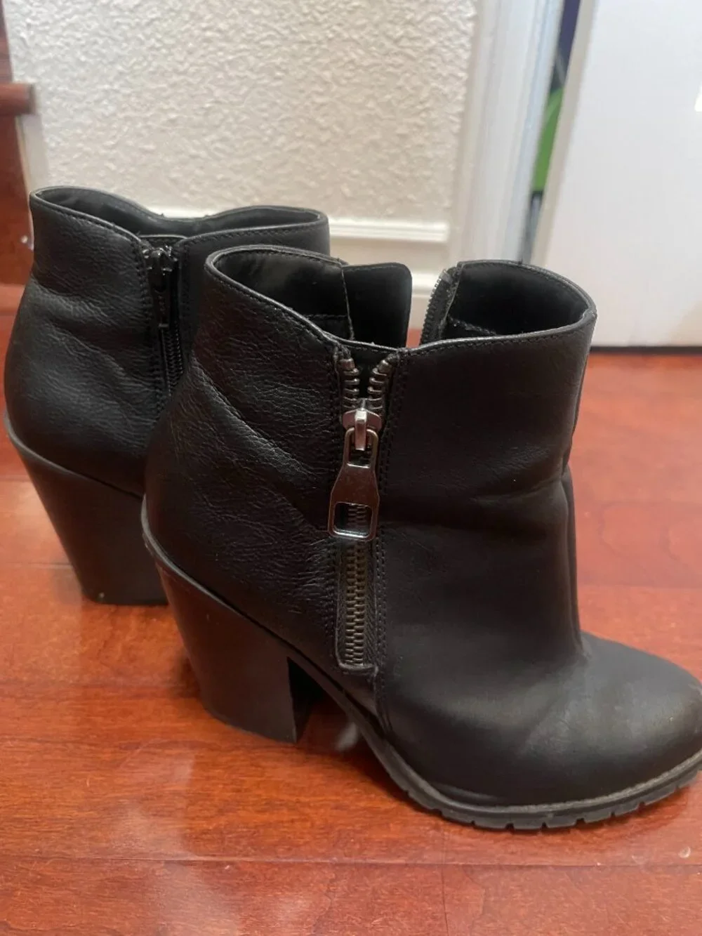 Call It Spring Black Chunky Heel Lug Sole Ankle Boots Size 8
